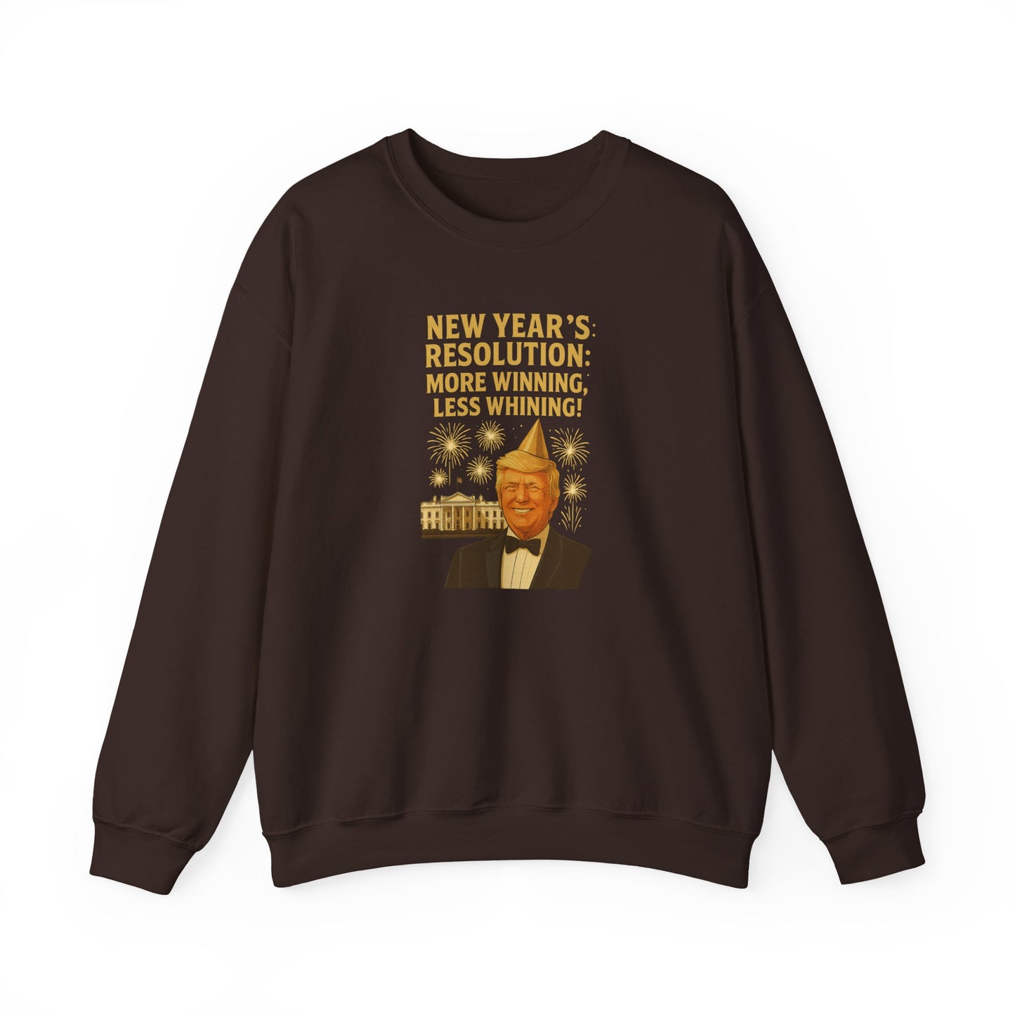 2026 New Year Sweatshirt – “More Winning, Less Whining!” • Patriotic Gold & Navy Crewneck