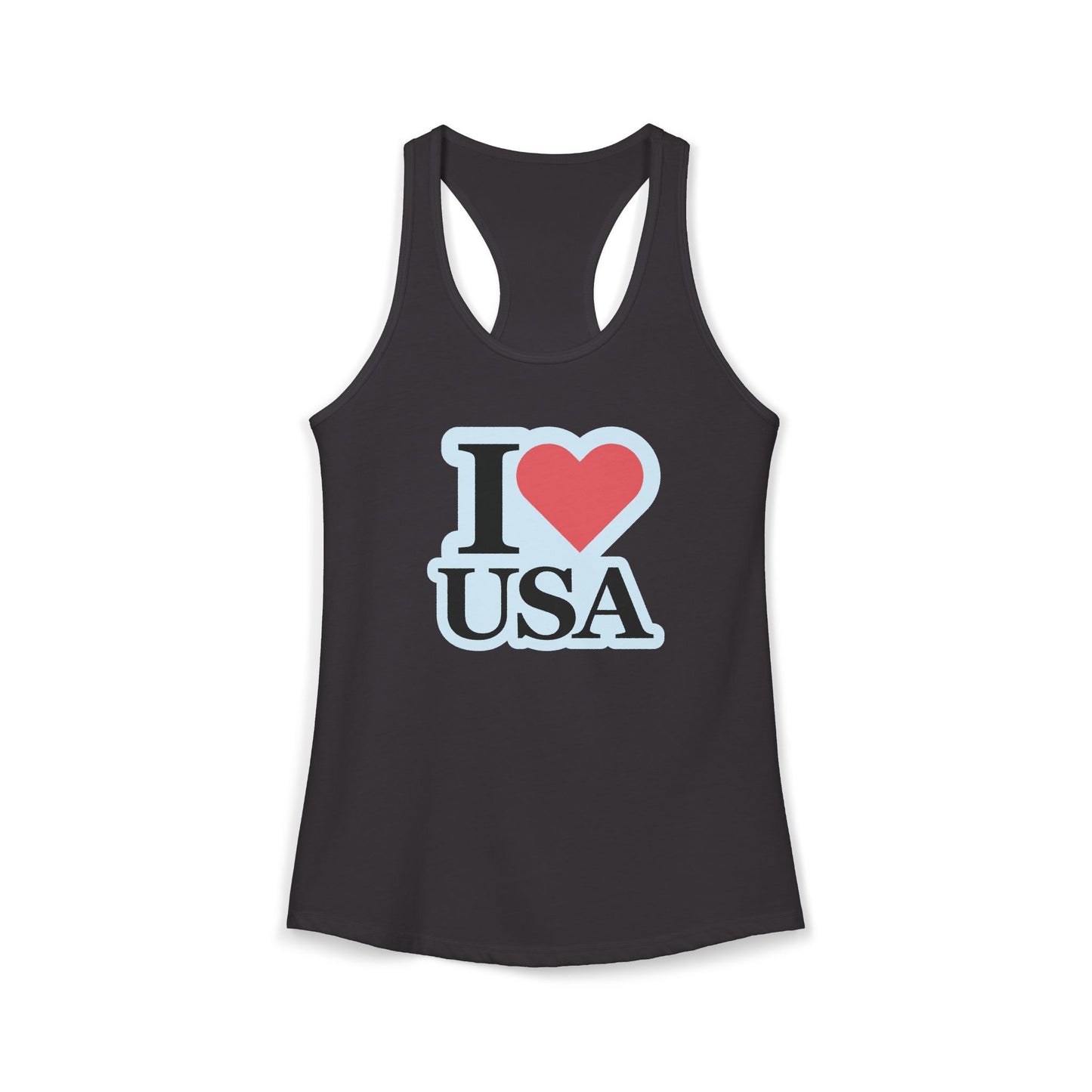 I Love USA Racerback Tank — Women's Patriotic Tank Top