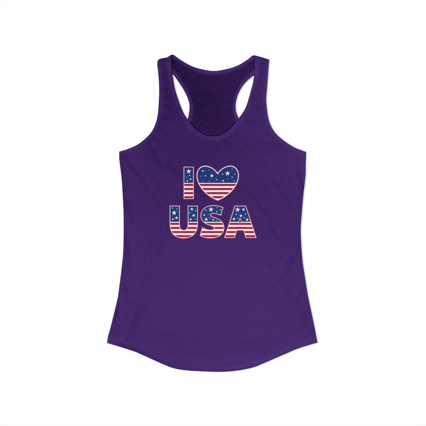 I Heart USA Racerback Tank — Women's Patriotic Tank Top