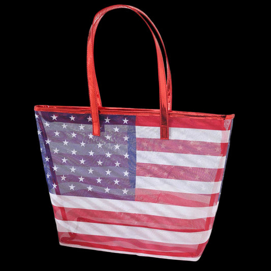 Original Transparent American Flag Tote Bag