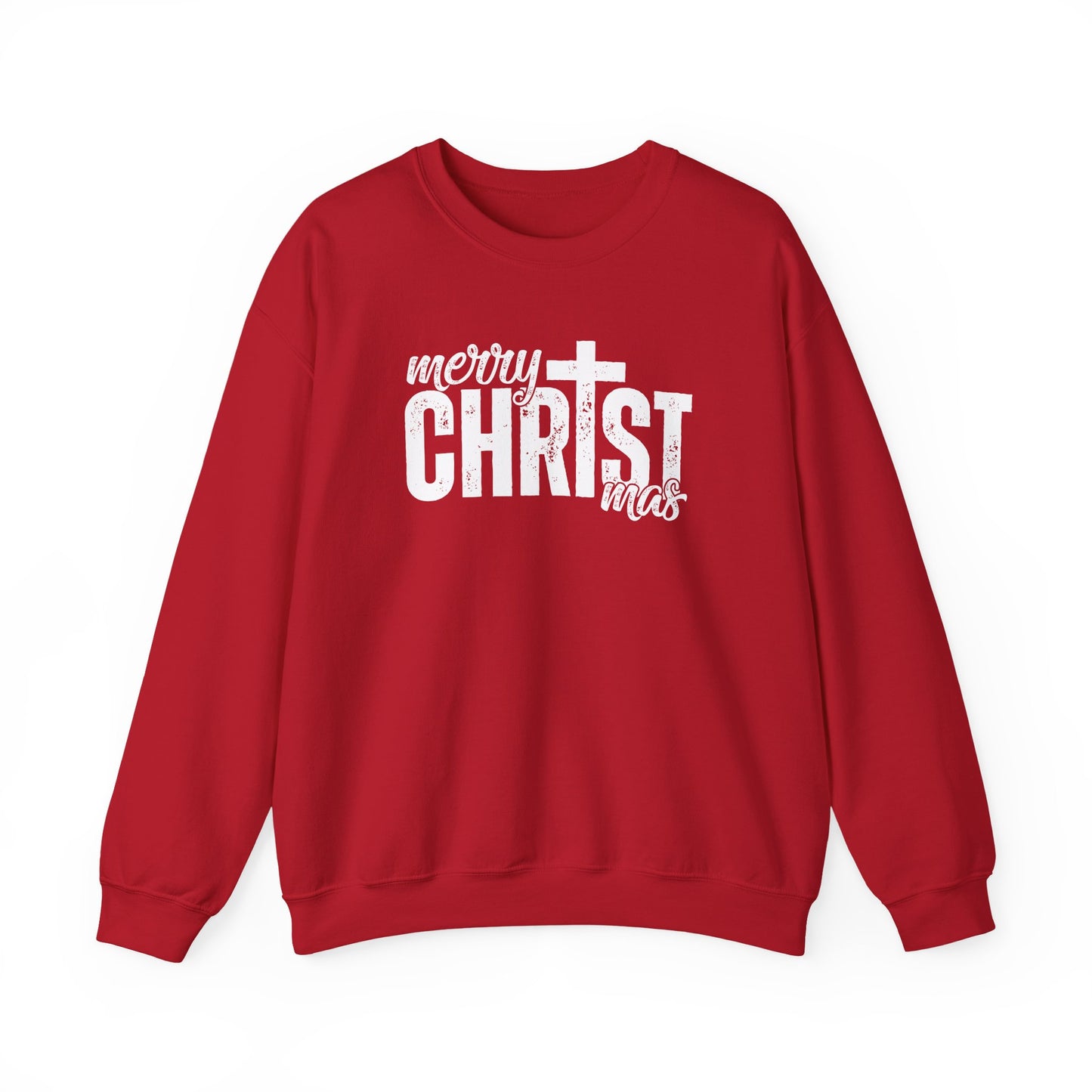 Merry CHRISTmas Sweatshirt | Christian Christmas Sweater | Bold Faith Holiday Crewneck