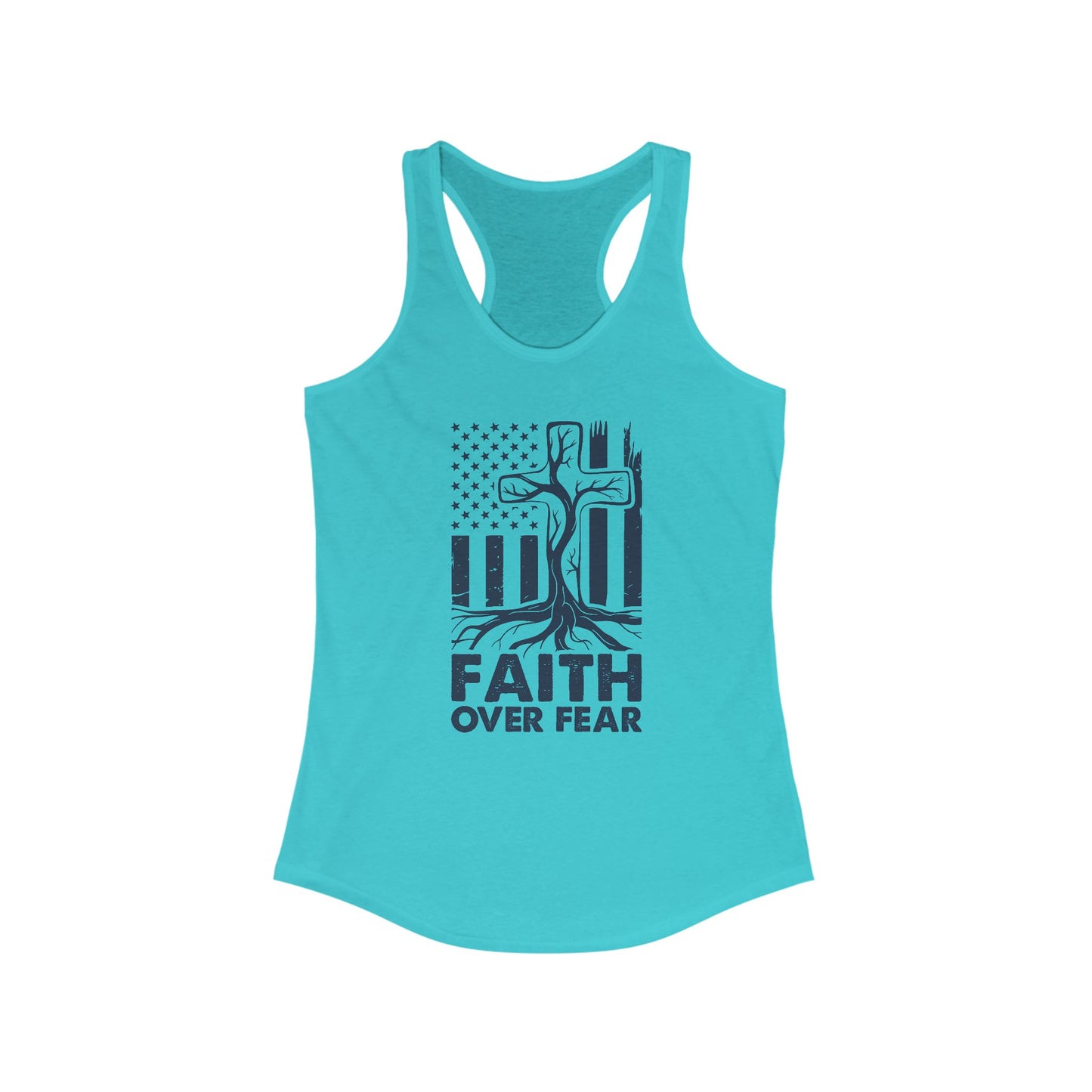 Racerback Tank Top - Faith Over Fear Tree Roots Design