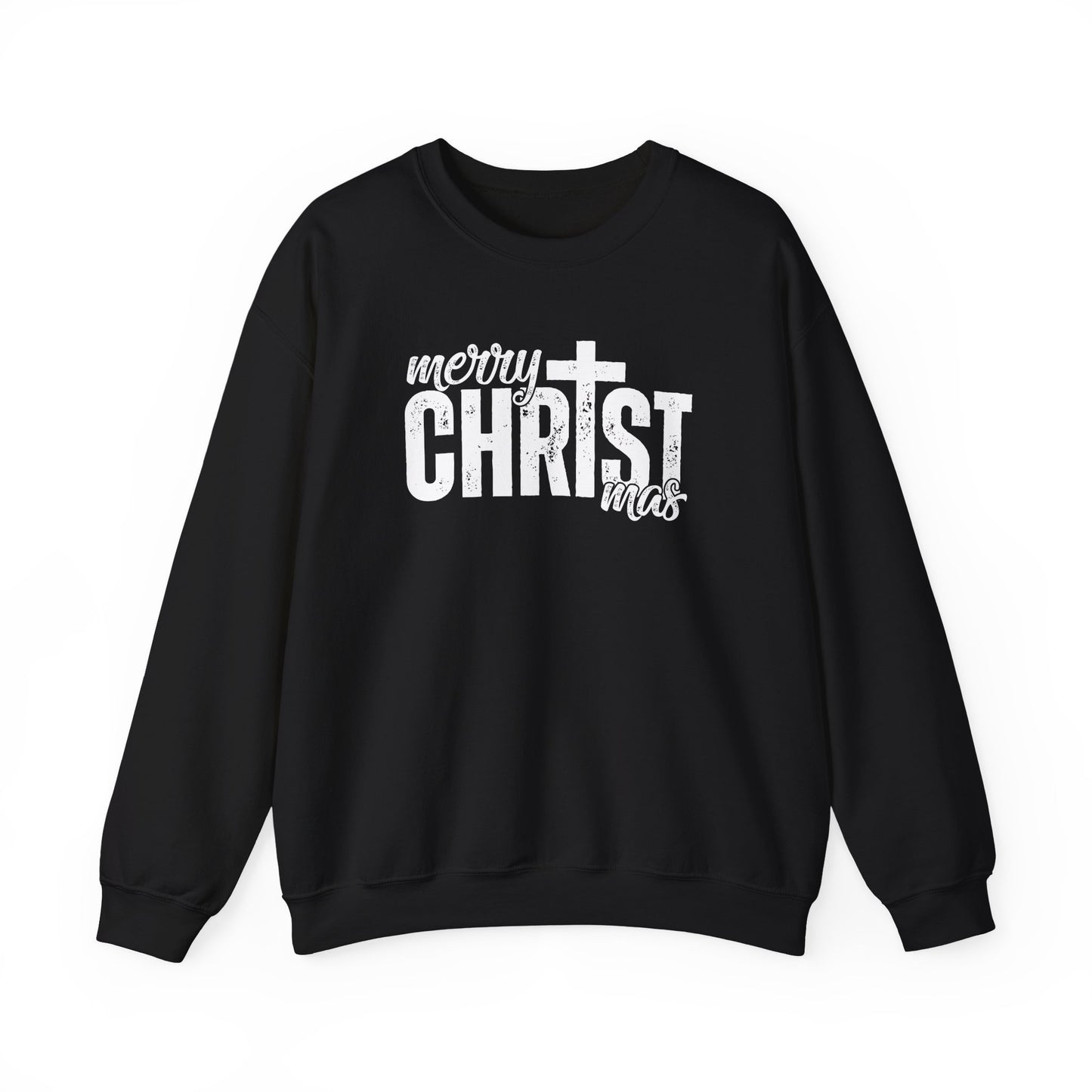 Merry CHRISTmas Sweatshirt | Christian Christmas Sweater | Bold Faith Holiday Crewneck
