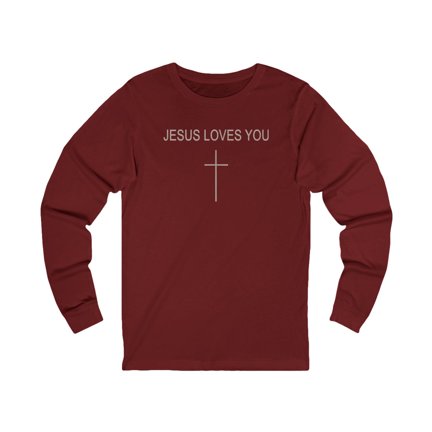 Jesus Loves You Cross Long Sleeve Tee — Christian Faith Graphic Tee