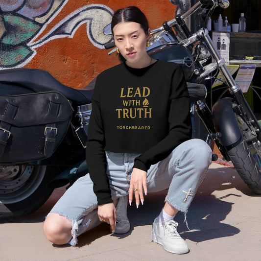 Lead With Truth Torchbearer Cropped Sweatshirt — Women's Inspirational Top