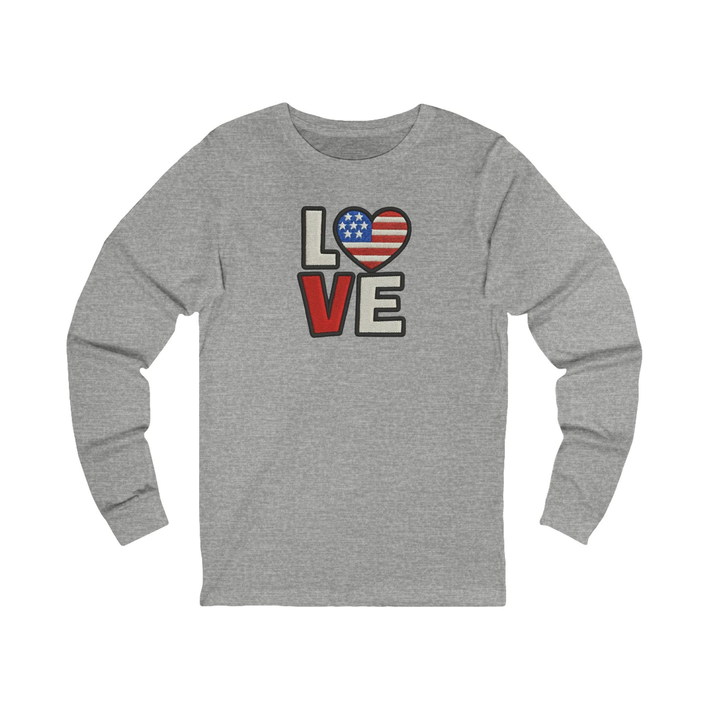 LOVE With Patriotic Heart Long Sleeve Tee