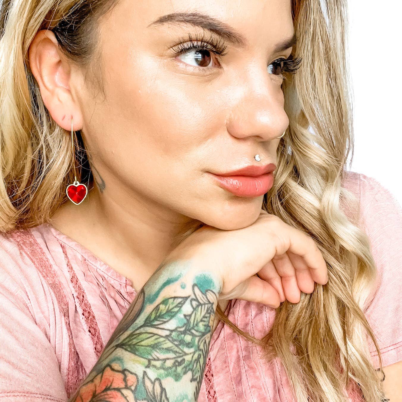 Heart and Soul in Ruby Earrings