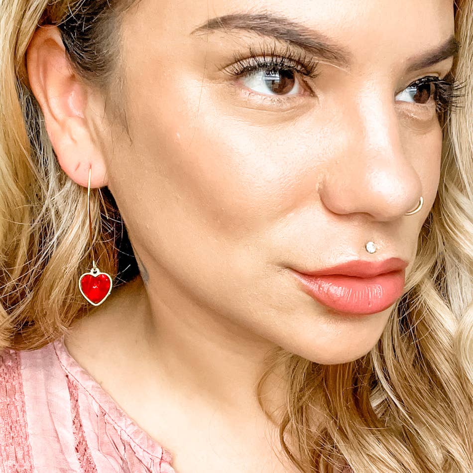 Heart and Soul in Ruby Earrings