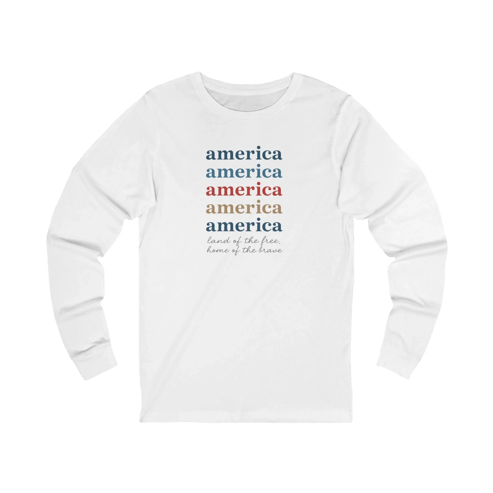 "America America America" Stacked Script Tee - LiberTees for All