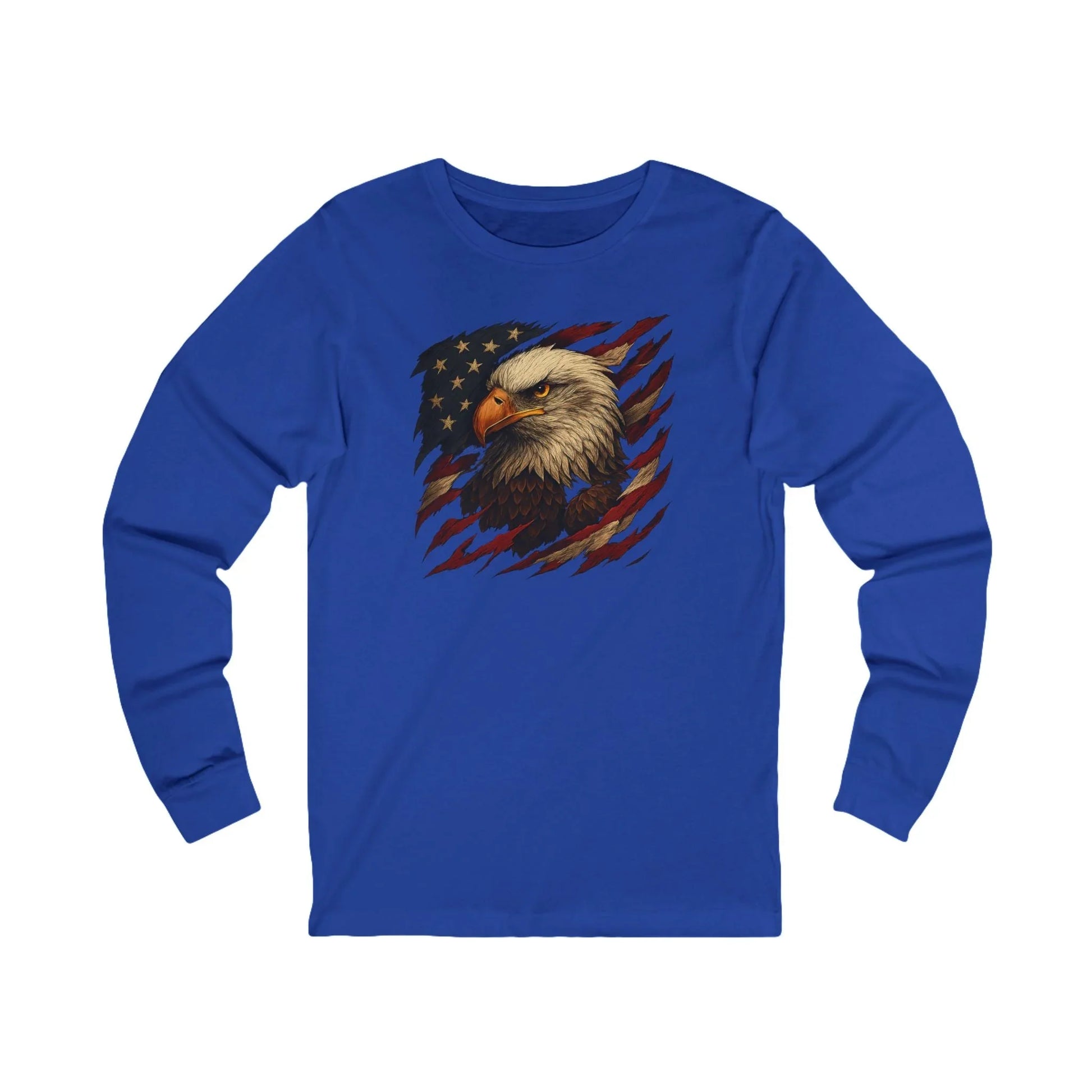 American Flag & Eagle Long Sleeve Tee — Patriotic Graphic Shirt - LiberTees for All