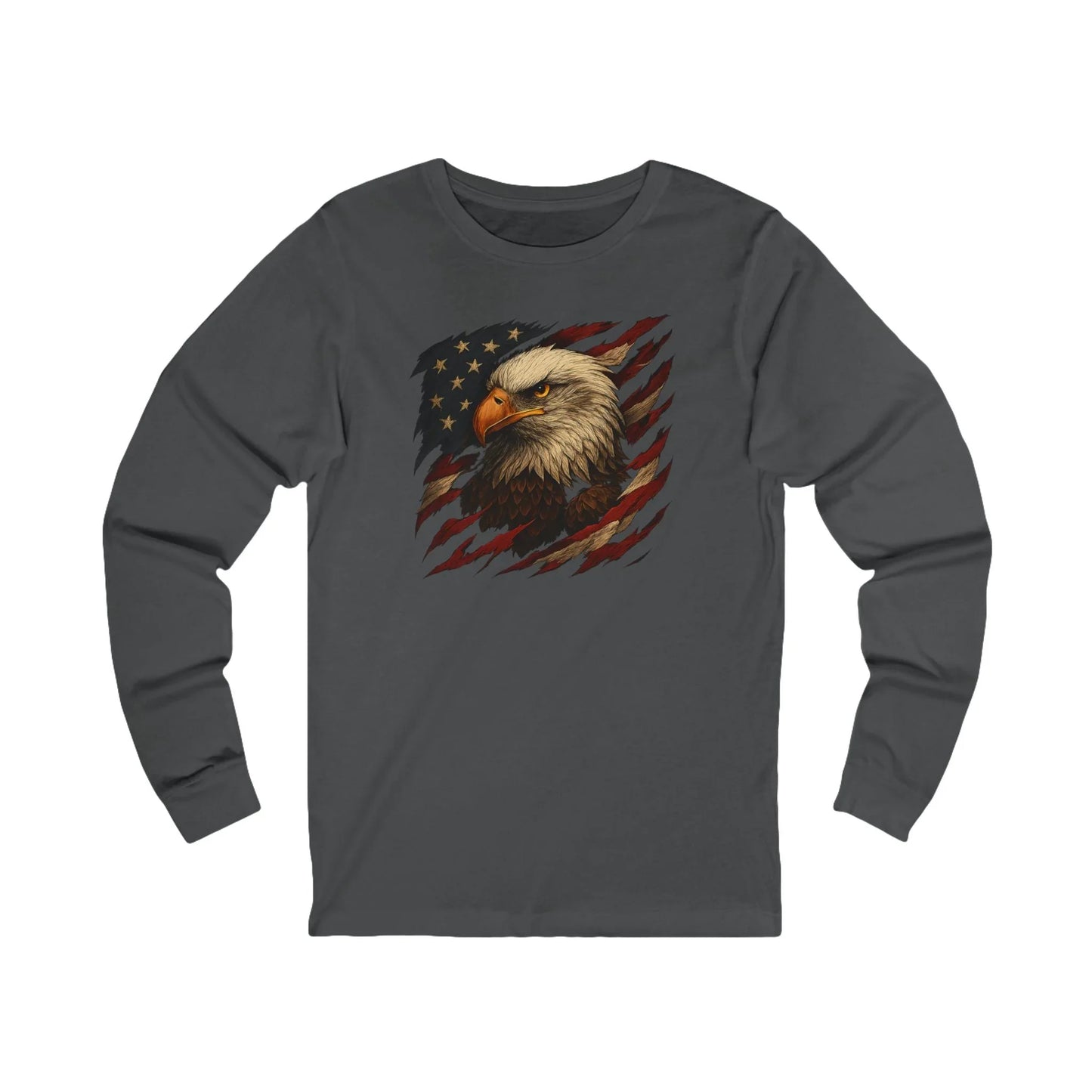 American Flag & Eagle Long Sleeve Tee — Patriotic Graphic Shirt - LiberTees for All