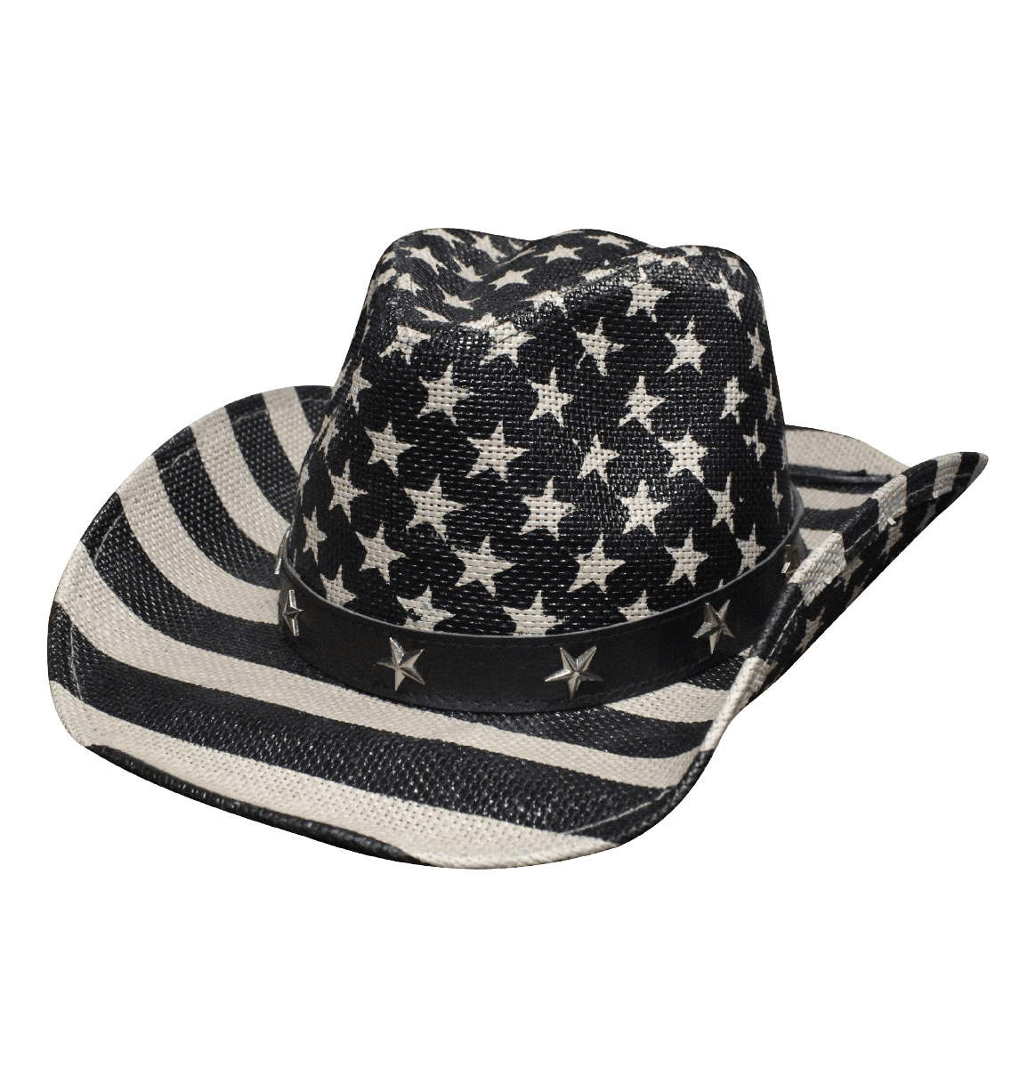 Black & Gray Stars and Stripes Cowboy Hat - LiberTees for All
