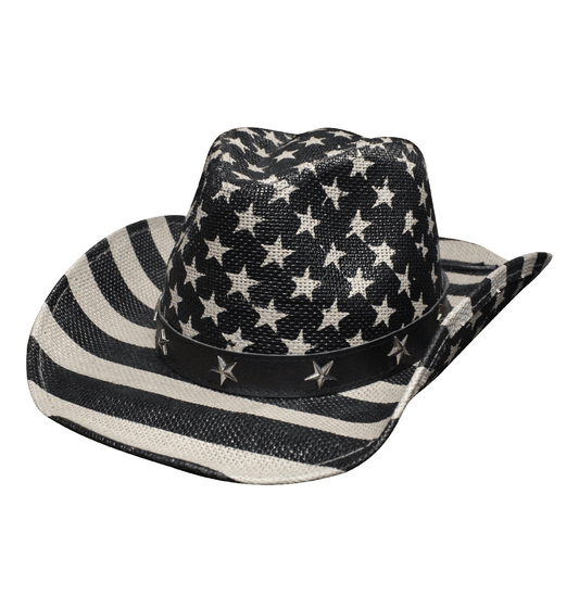 Black & Gray Stars and Stripes Cowboy Hat - LiberTees for All