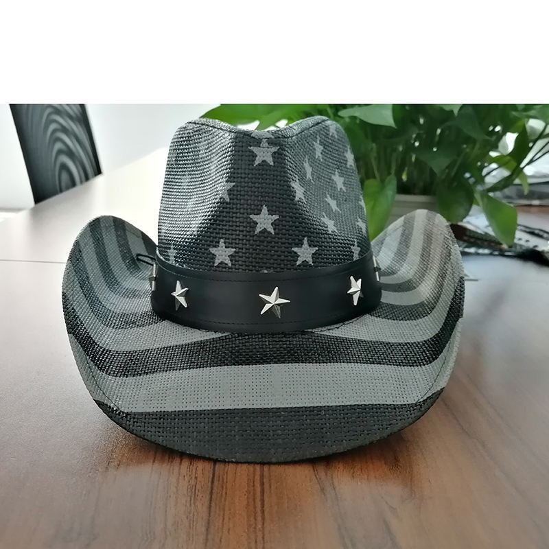 Black & Gray Stars and Stripes Cowboy Hat - LiberTees for All