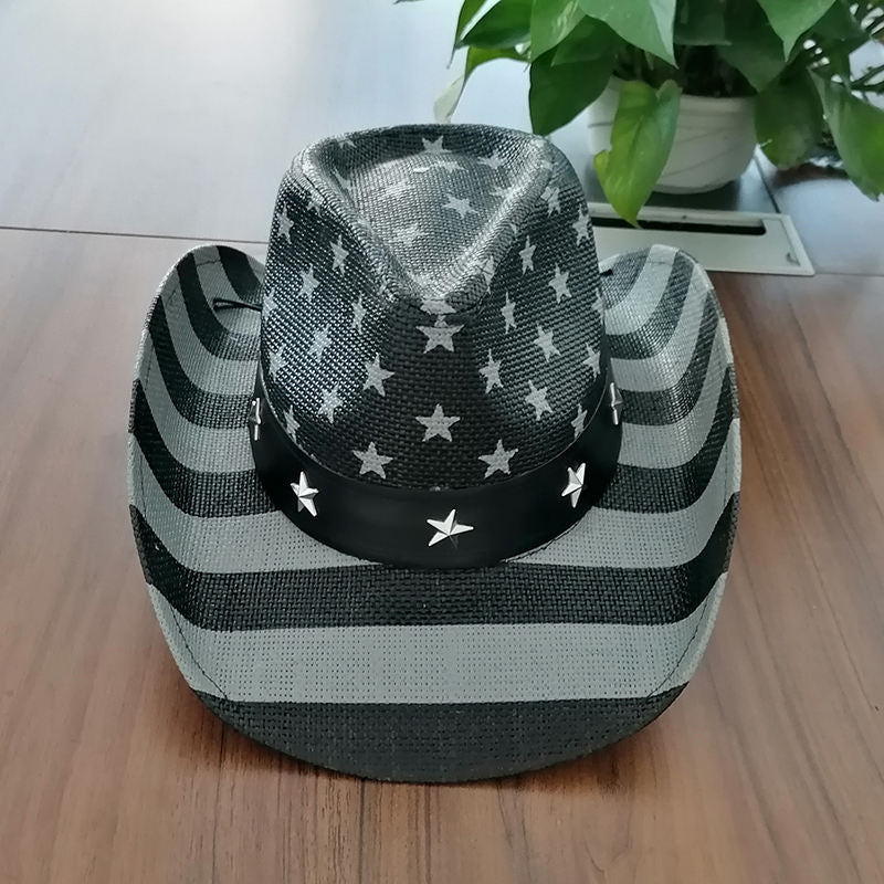 Black & Gray Stars and Stripes Cowboy Hat - LiberTees for All
