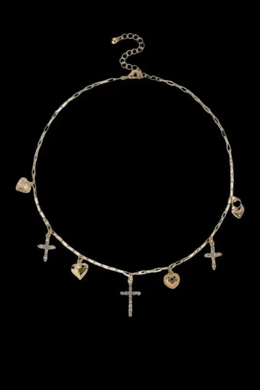 Cross Heart Charm Necklace - LiberTees for All