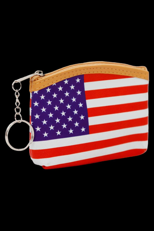 American Flag PU Leather Coin Purse Bag