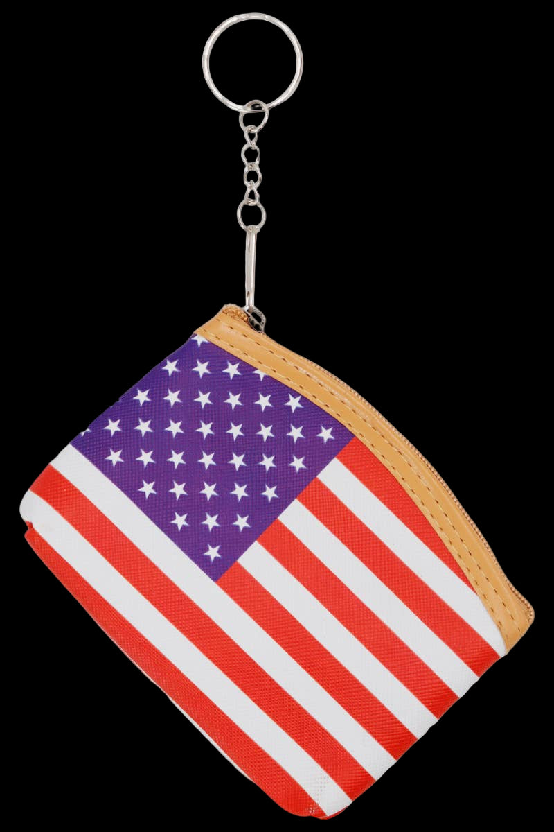 American Flag PU Leather Coin Purse Bag
