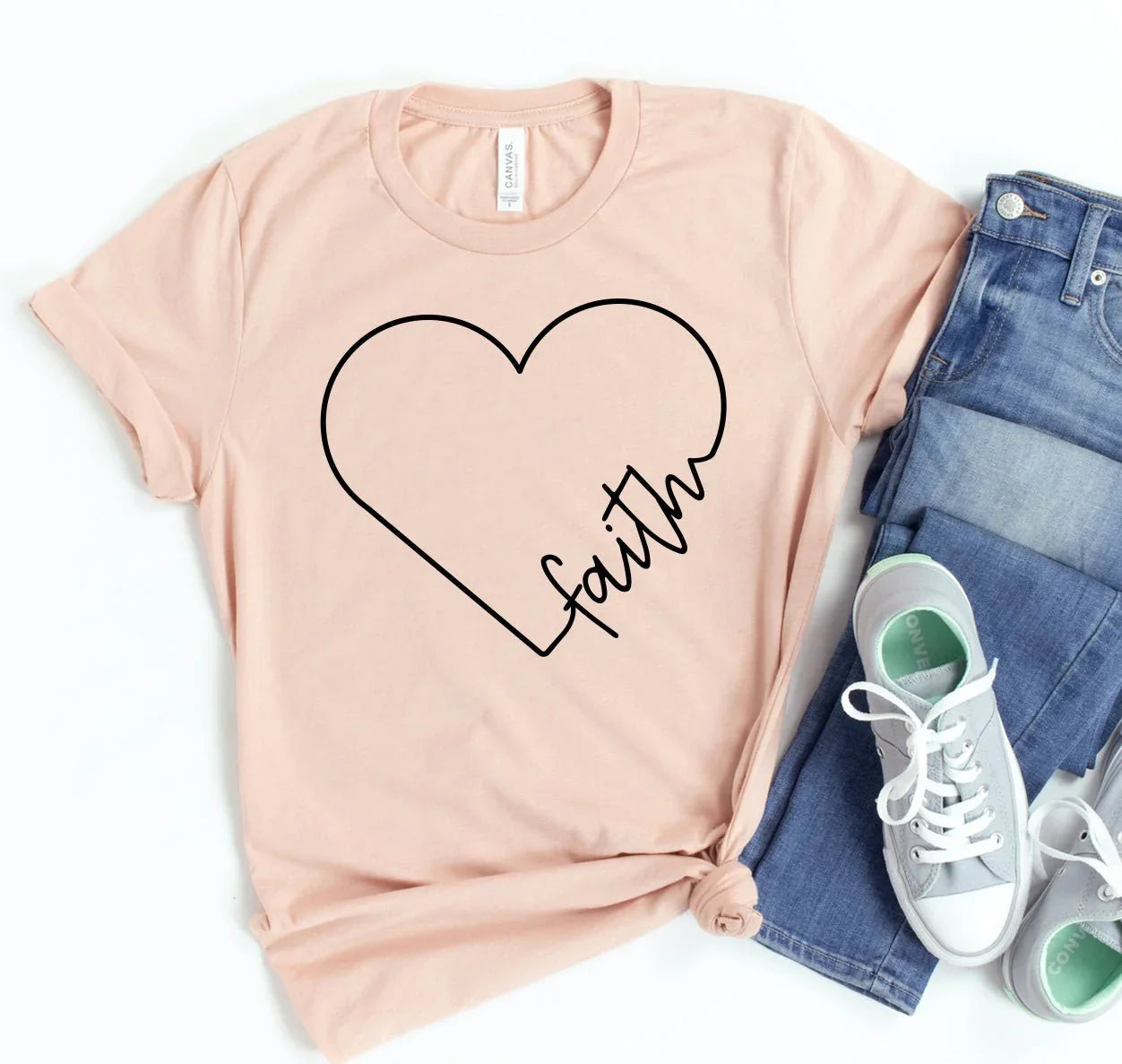 Faith and Heart Women's T-shirt - LiberTees for All