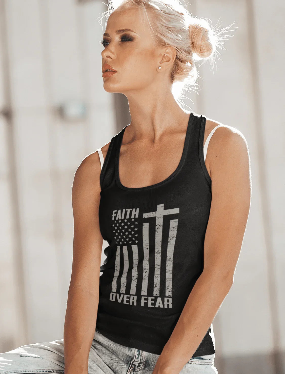 Faith Over Fear Racerback Tank - LiberTees for All