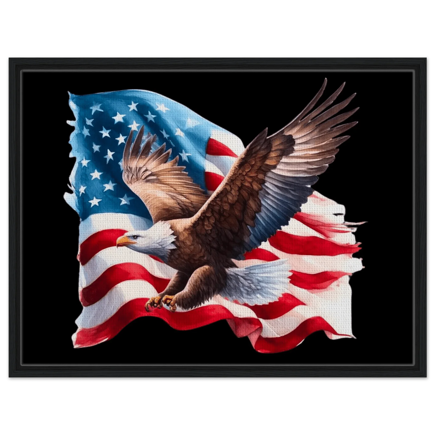 Framed Eagle & American Flag Canvas - LiberTees for All