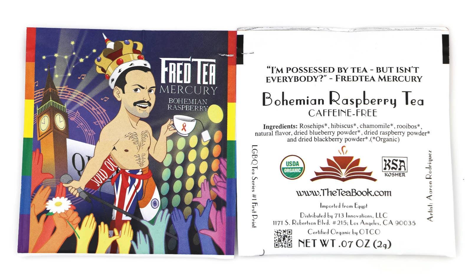 Fred Tea Mercury Bohemian Raspberry Organic Herbal Tea Bags - LiberTees for All