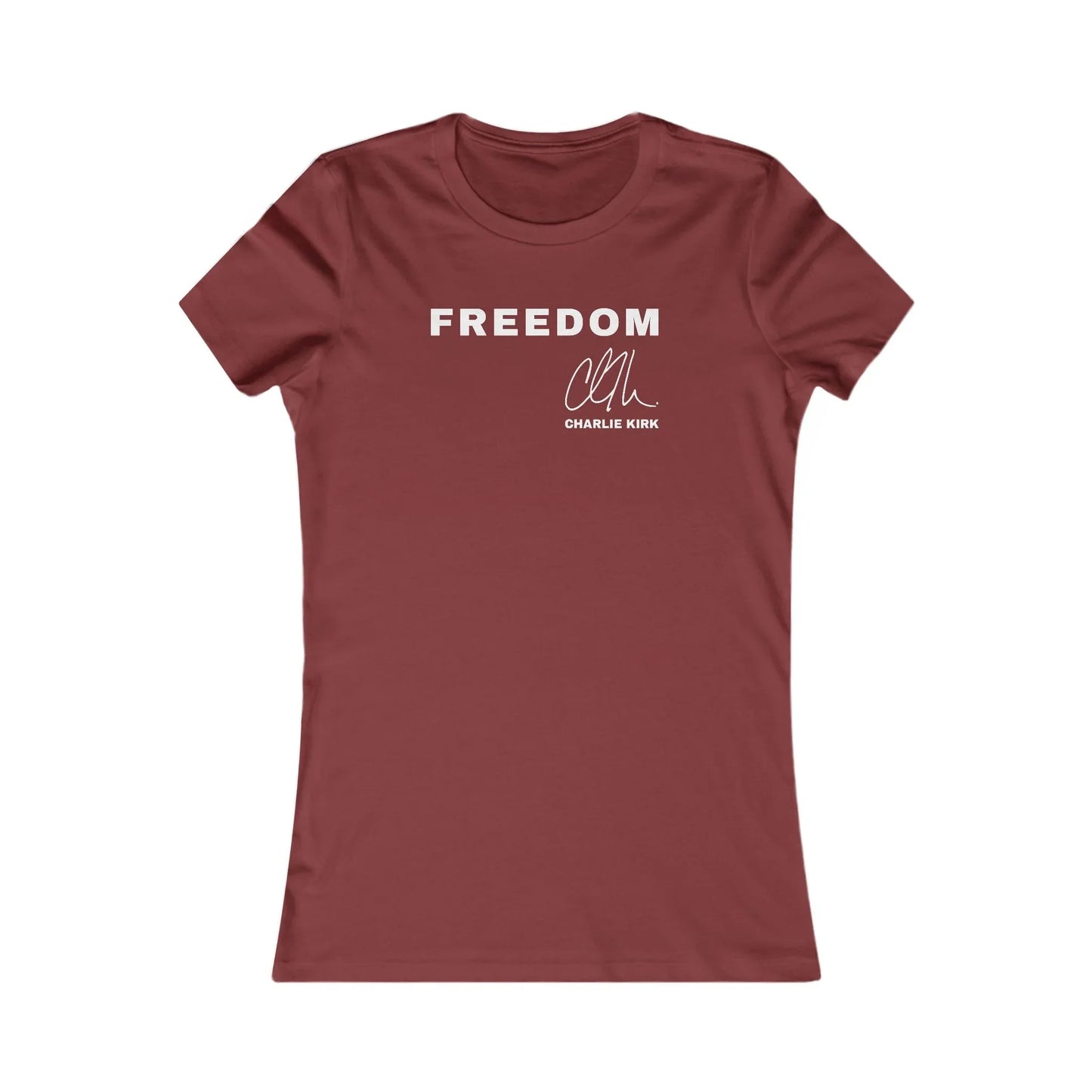 Freedom Charlie Kirk Signature Fitted Tee - LiberTees for All
