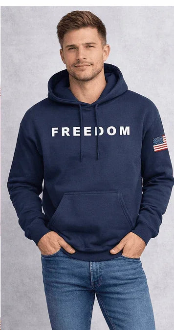 Freedom Patriotic American Flag Sweatshirt USA Pride Unisex Hoodie Charlie Kirk - LiberTees for All