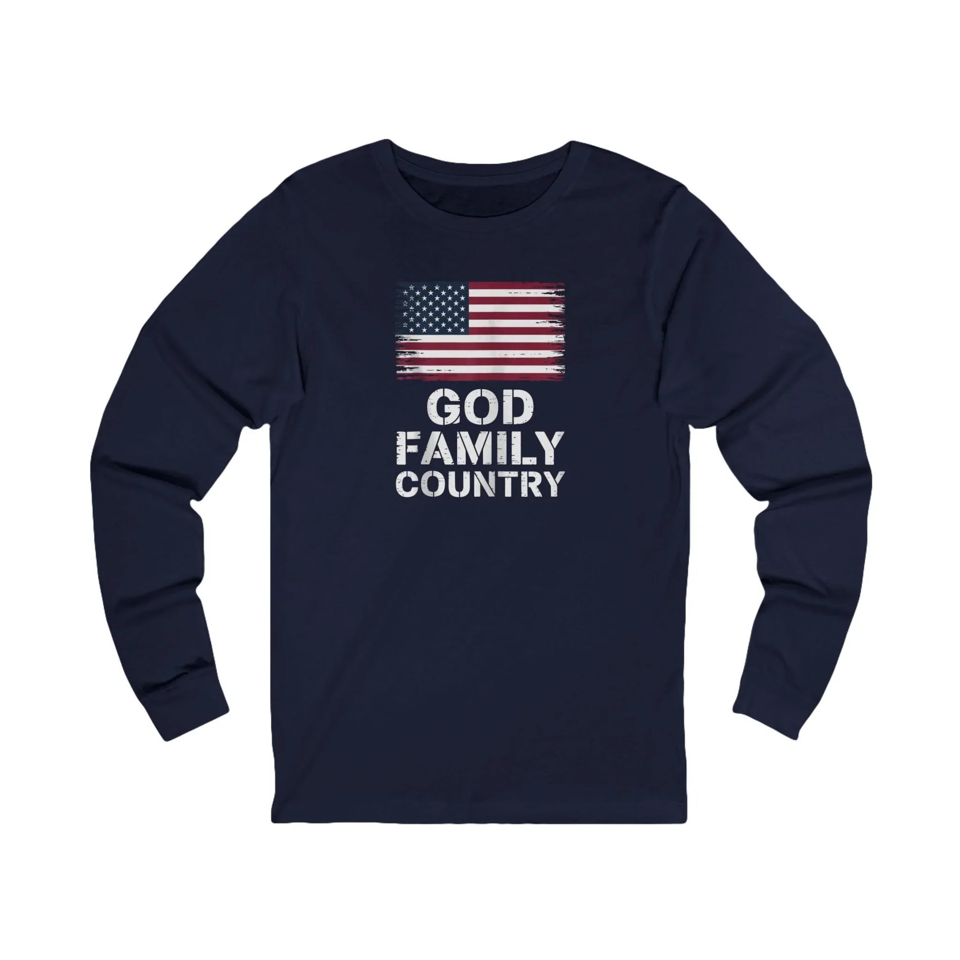 God Family Country Long Sleeve Tee - LiberTees for All