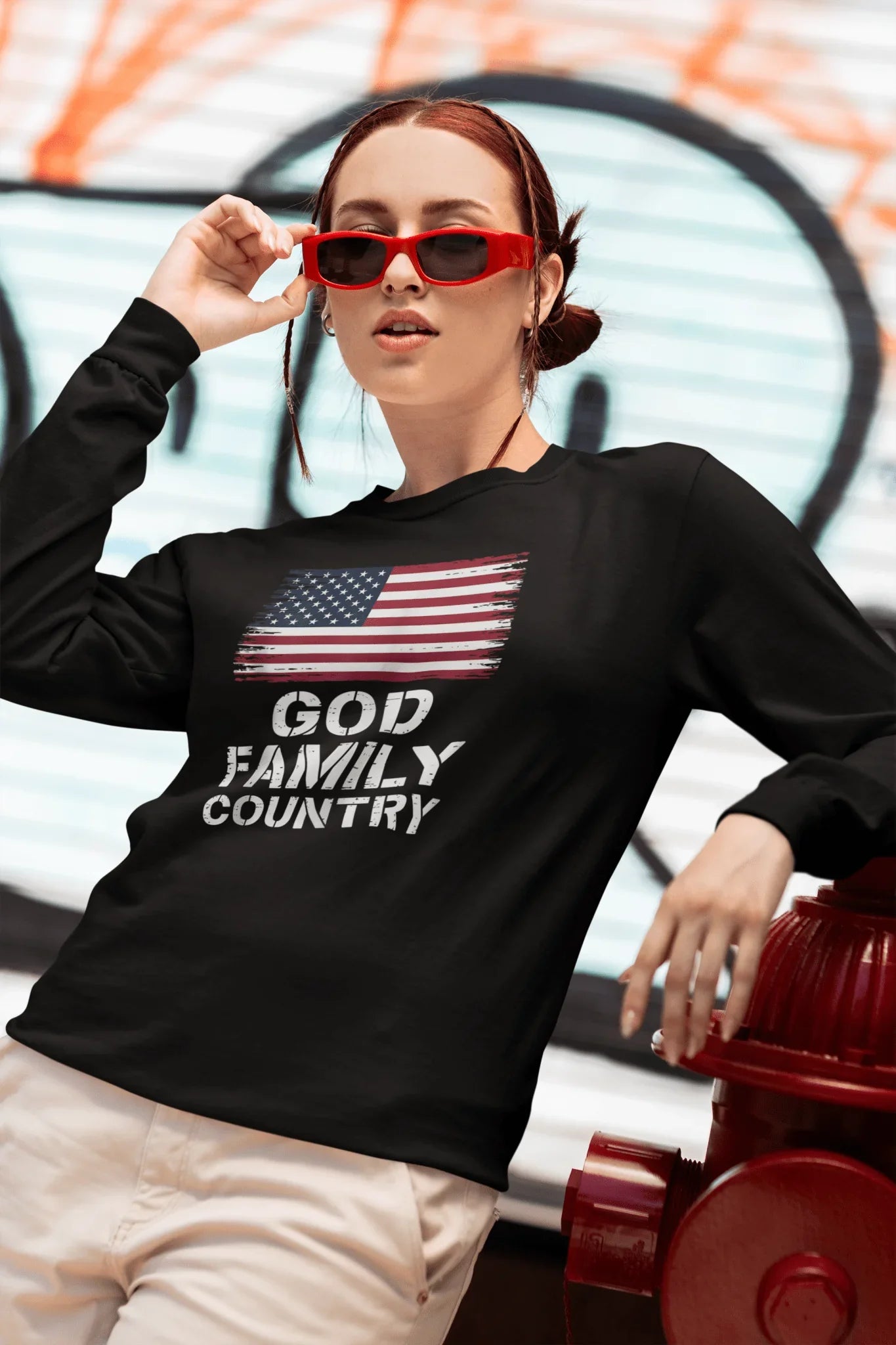 God Family Country Long Sleeve Tee - LiberTees for All