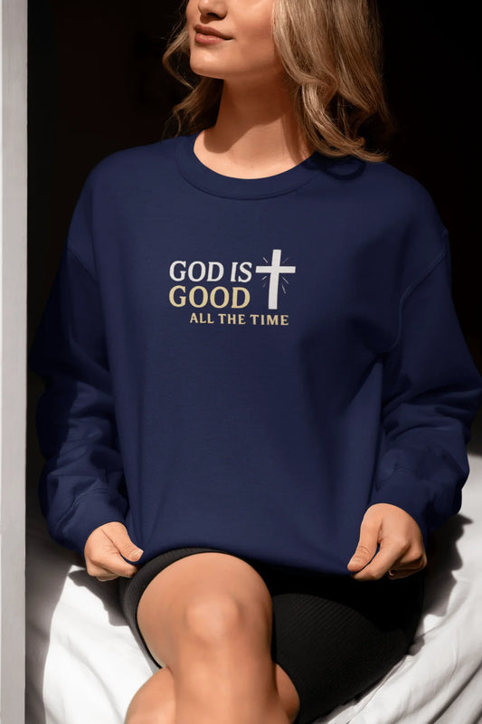 God is Good Crewneck Sweatshirt — Faith Pullover - LiberTees for All