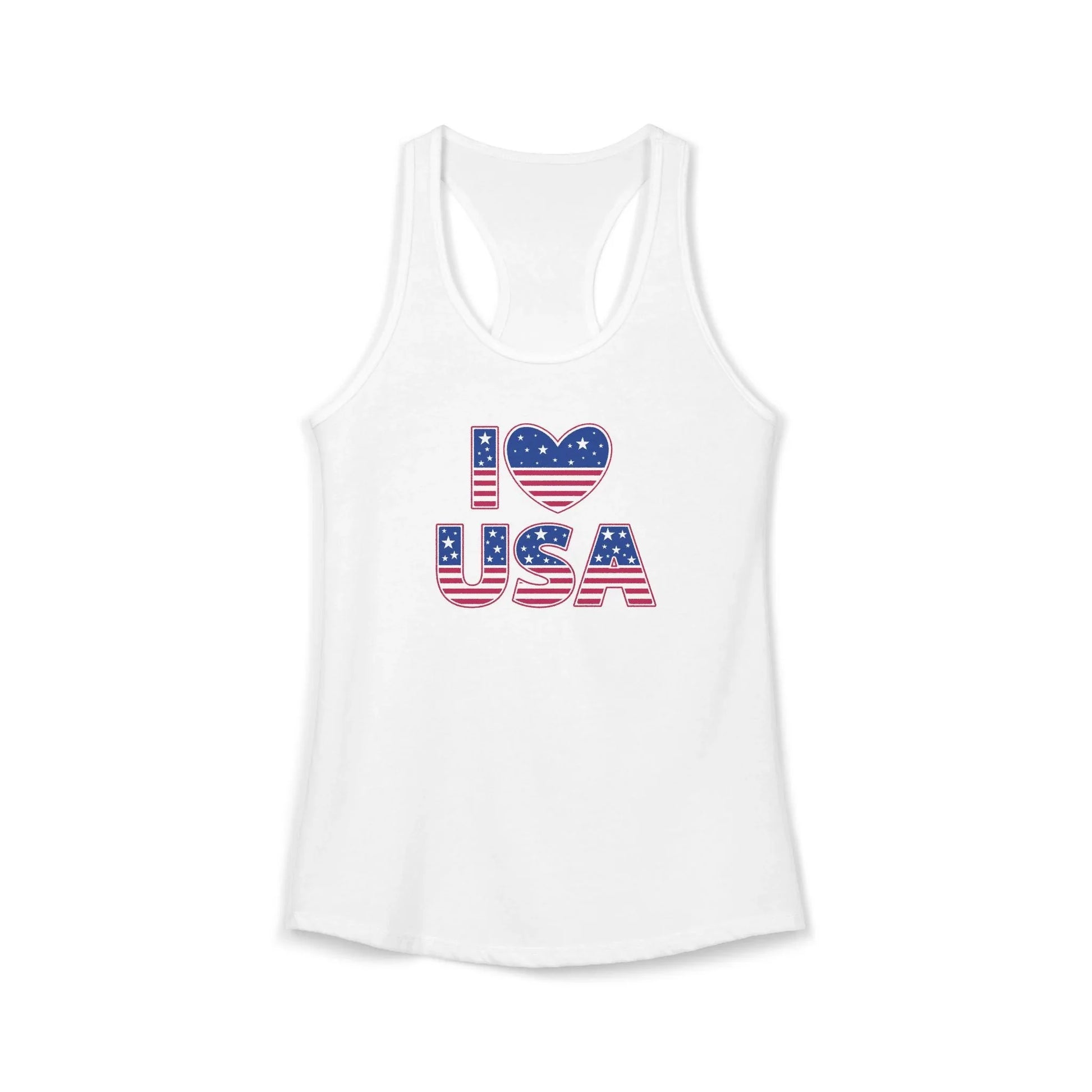 I Heart USA Racerback Tank — Women's Patriotic Tank Top - LiberTees for All