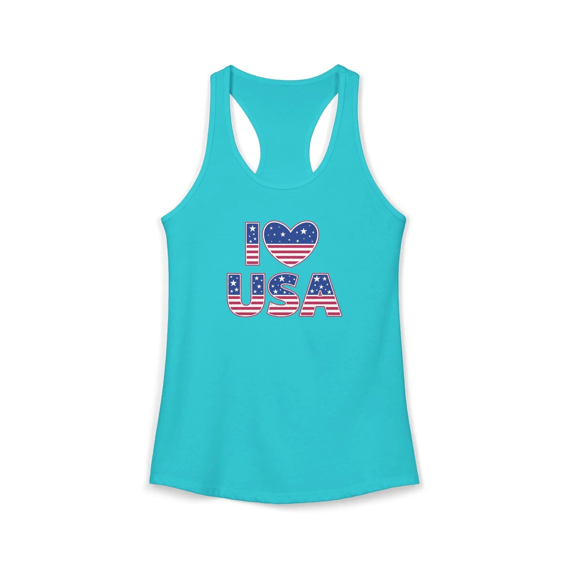 I Heart USA Racerback Tank — Women's Patriotic Tank Top - LiberTees for All