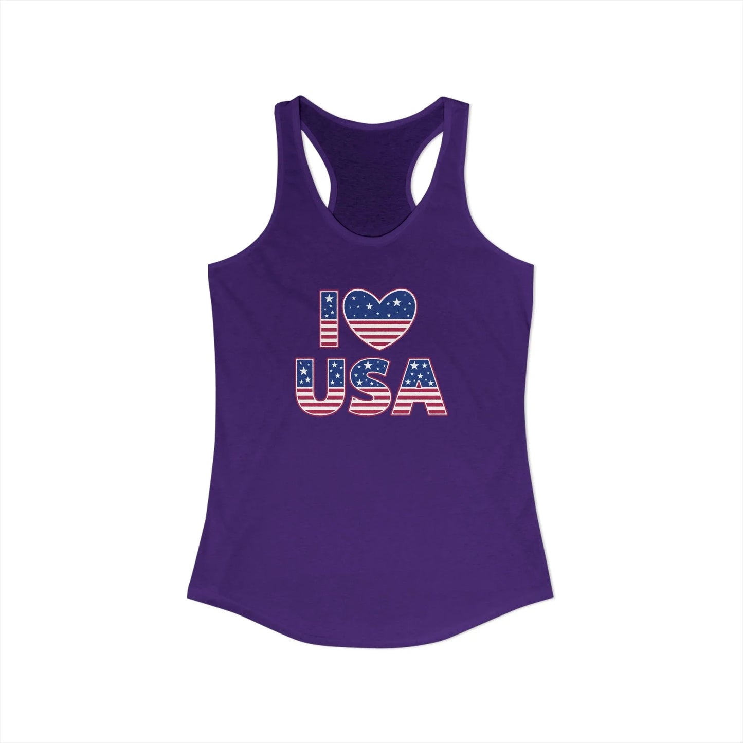 I Heart USA Racerback Tank — Women's Patriotic Tank Top - LiberTees for All