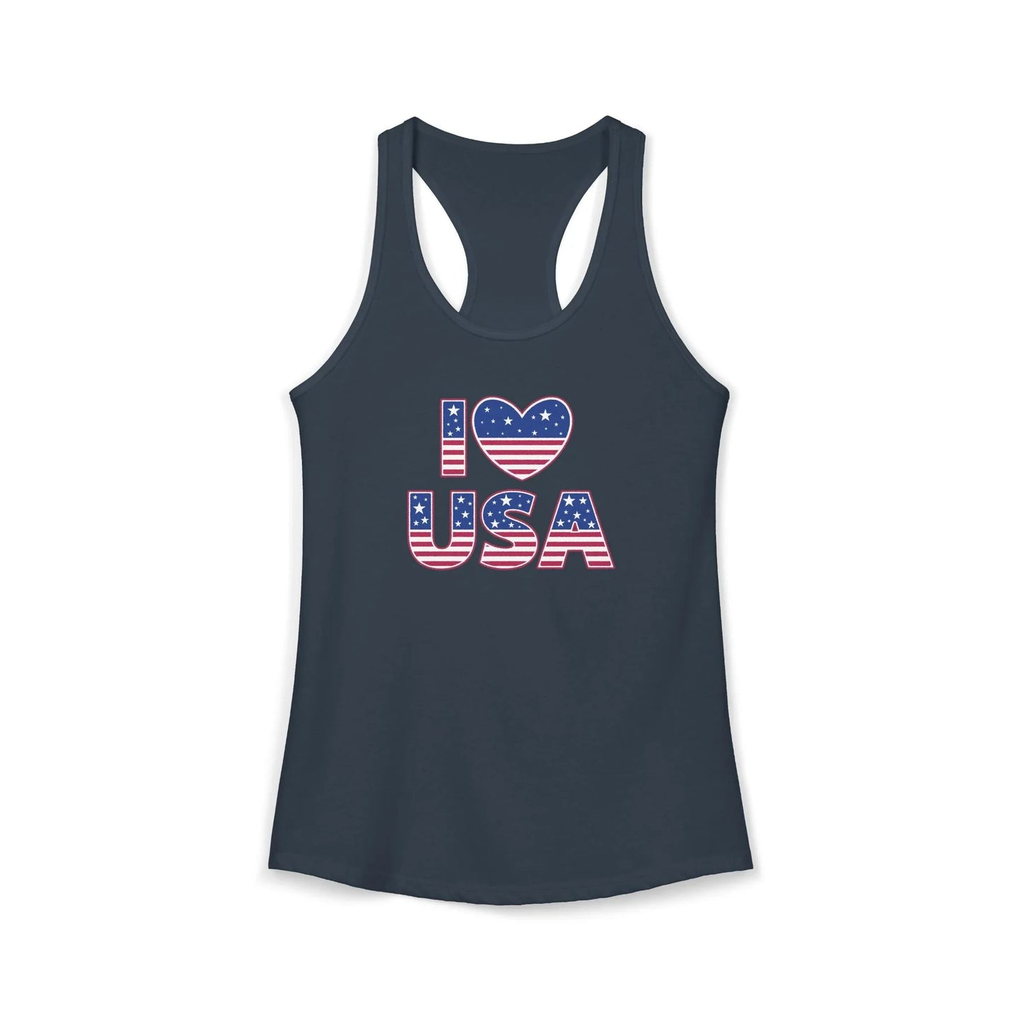 I Heart USA Racerback Tank — Women's Patriotic Tank Top - LiberTees for All