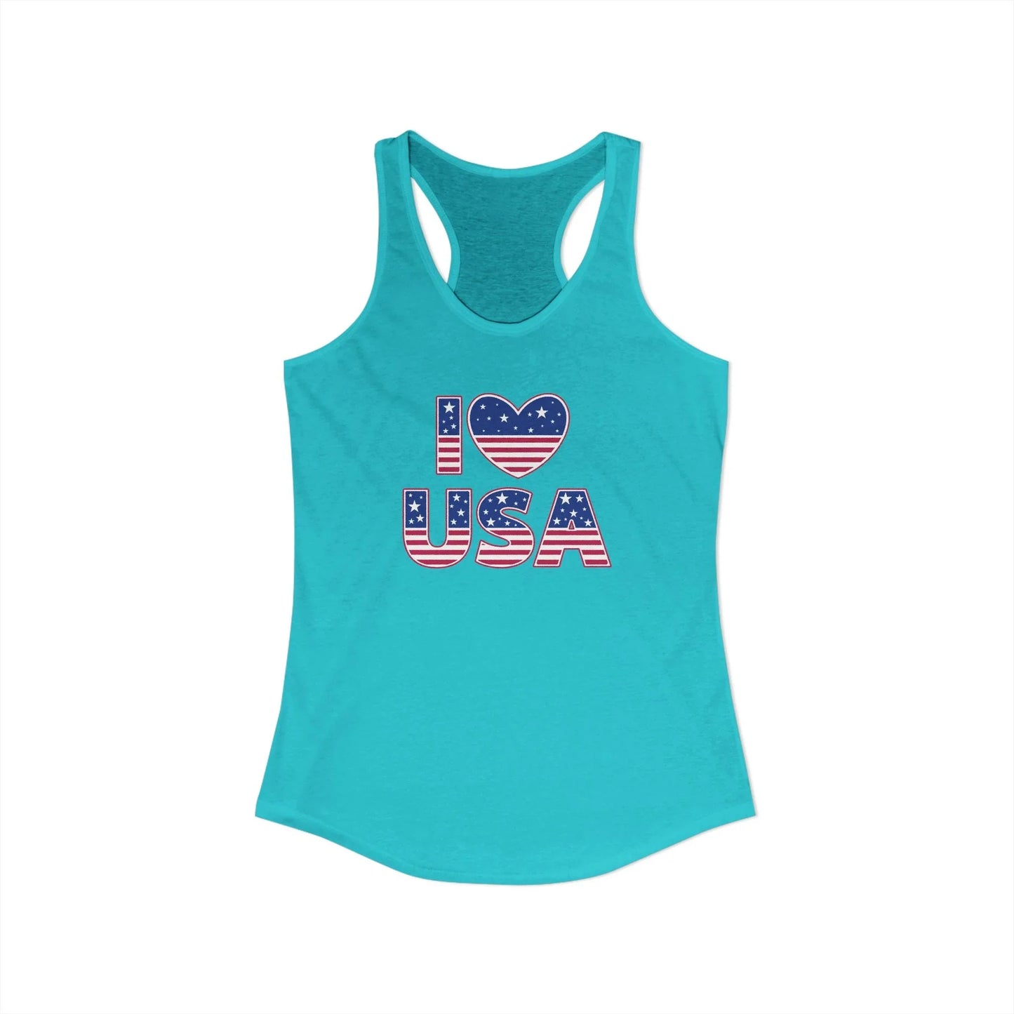 I Heart USA Racerback Tank — Women's Patriotic Tank Top - LiberTees for All