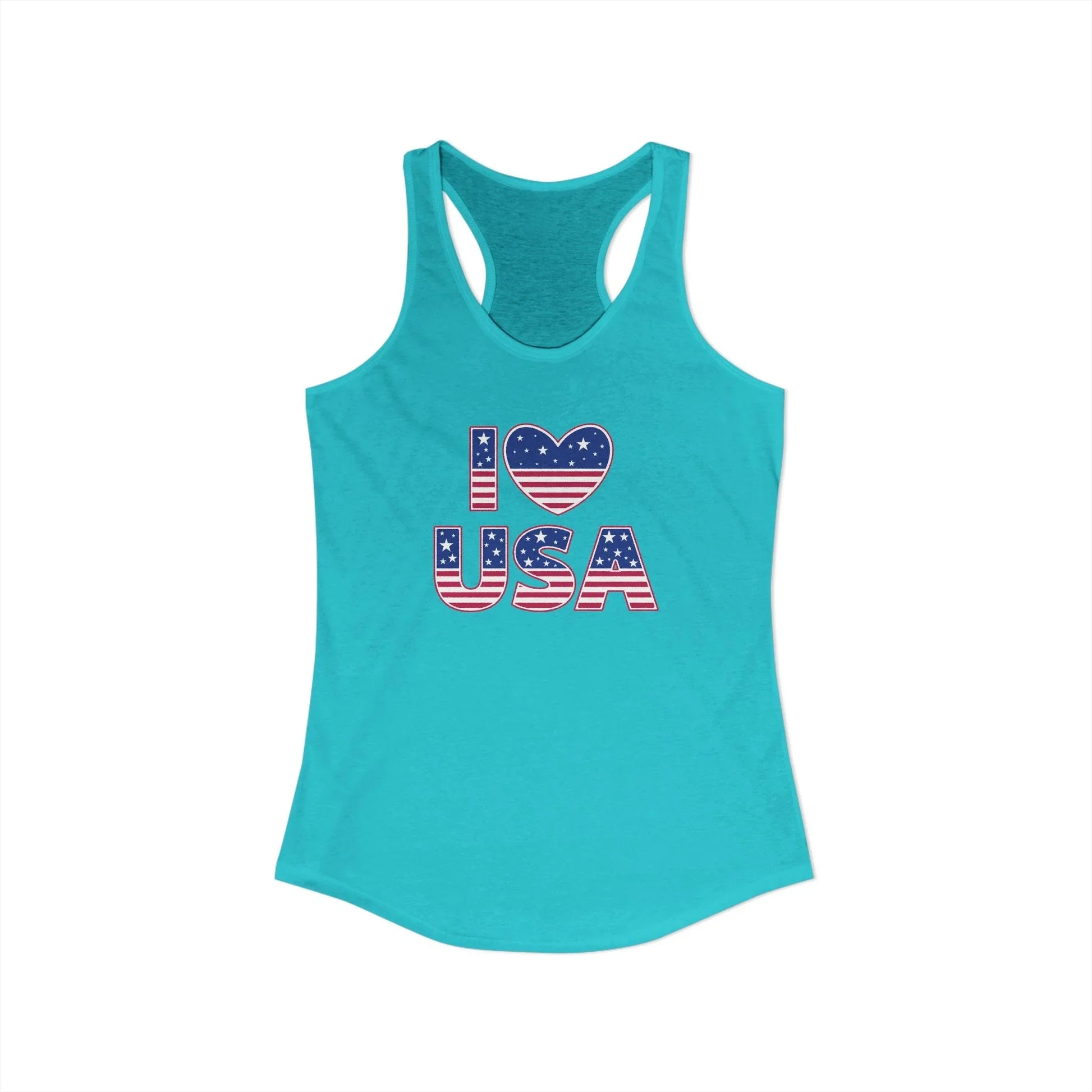 I Heart USA Racerback Tank — Women's Patriotic Tank Top - LiberTees for All