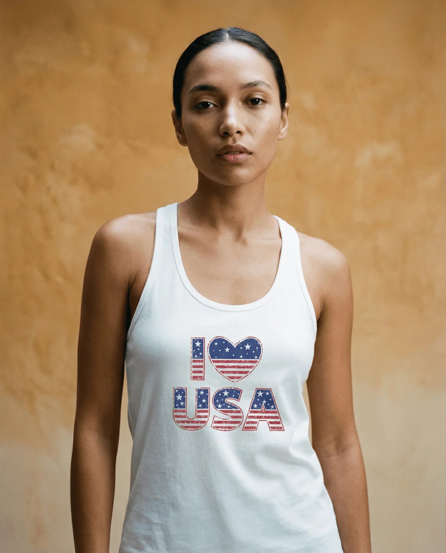 I Heart USA Racerback Tank — Women's Patriotic Tank Top - LiberTees for All