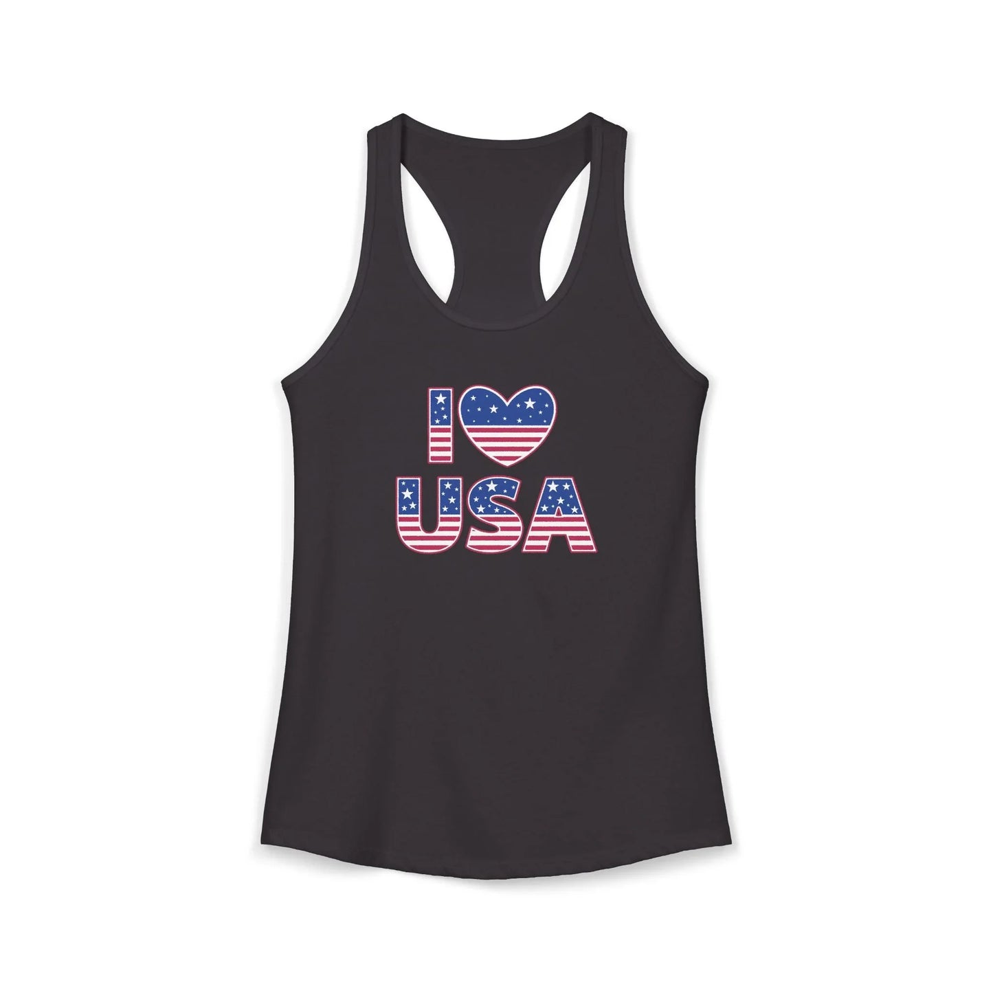 I Heart USA Racerback Tank — Women's Patriotic Tank Top - LiberTees for All
