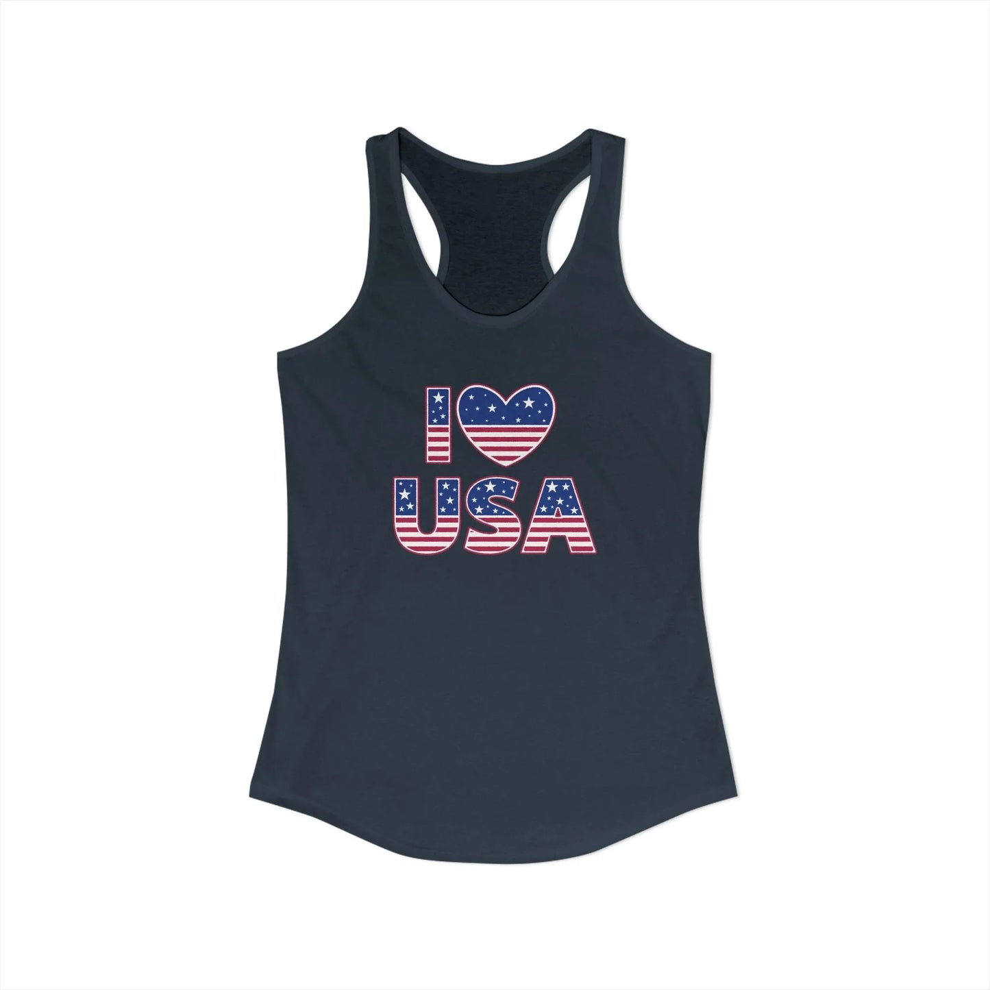 I Heart USA Racerback Tank — Women's Patriotic Tank Top - LiberTees for All