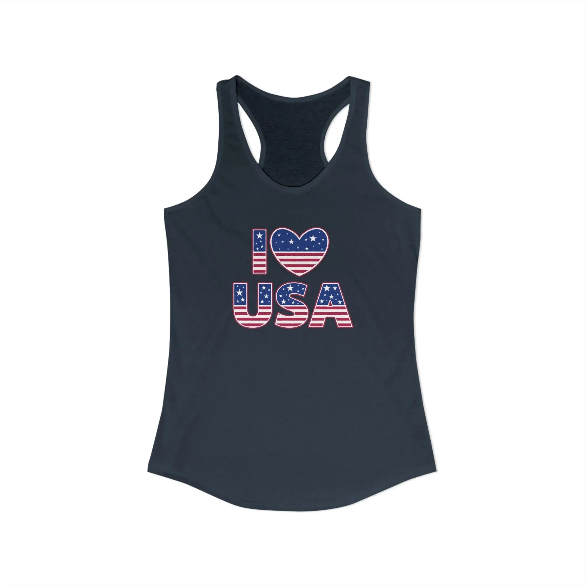 I Heart USA Racerback Tank — Women's Patriotic Tank Top - LiberTees for All