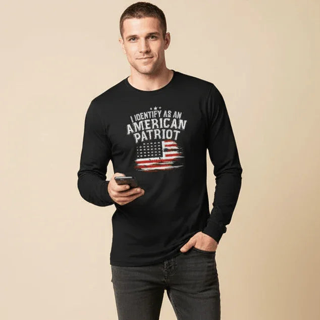I Identify As An American Patriot Long Sleeve Tee - LiberTees for All