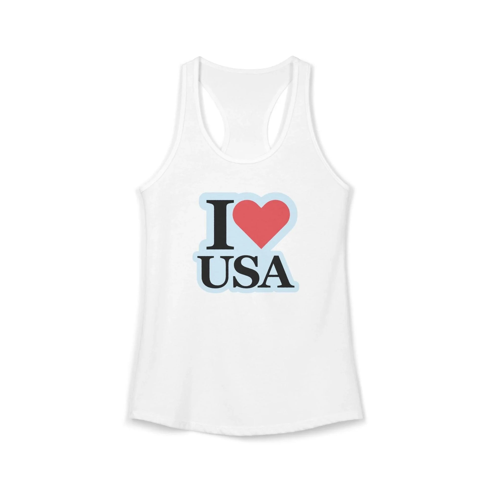 I Love USA Racerback Tank — Women's Patriotic Tank Top - LiberTees for All