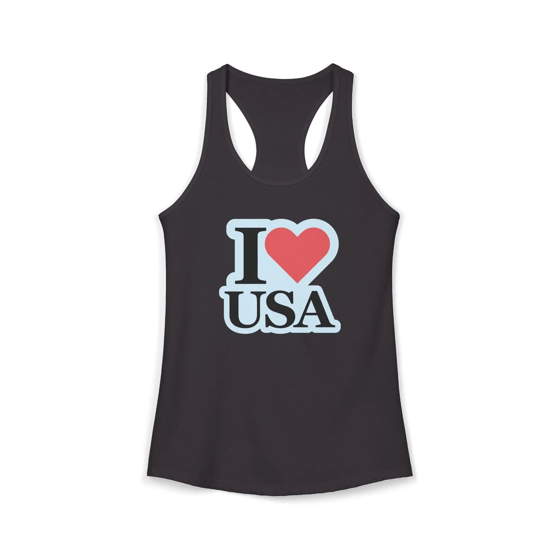 I Love USA Racerback Tank — Women's Patriotic Tank Top - LiberTees for All
