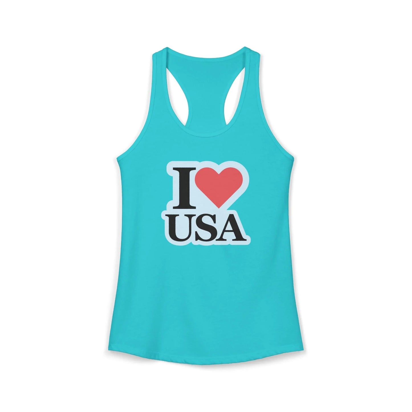 I Love USA Racerback Tank — Women's Patriotic Tank Top - LiberTees for All