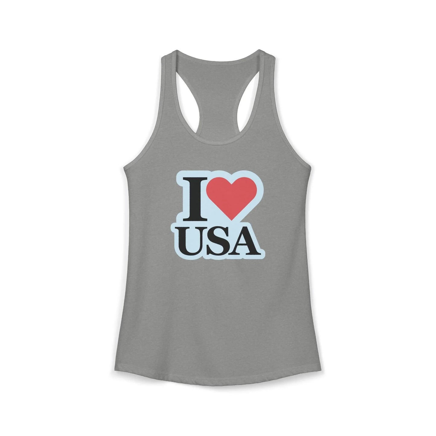 I Love USA Racerback Tank — Women's Patriotic Tank Top - LiberTees for All