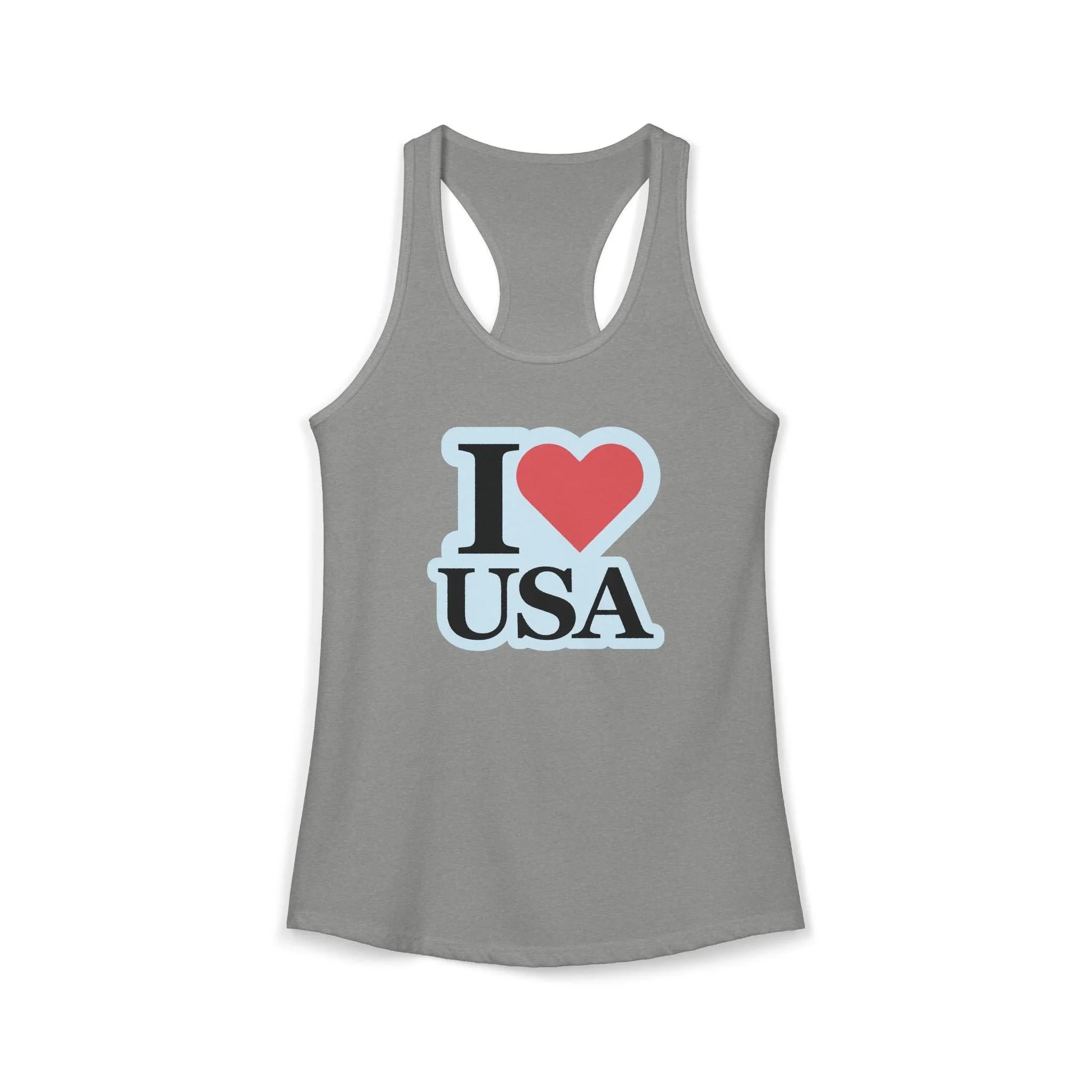 I Love USA Racerback Tank — Women's Patriotic Tank Top - LiberTees for All