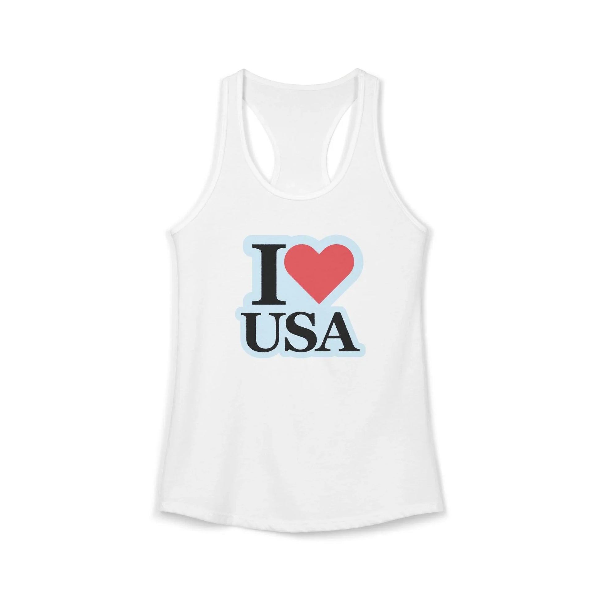 I Love USA Racerback Tank — Women's Patriotic Tank Top - LiberTees for All