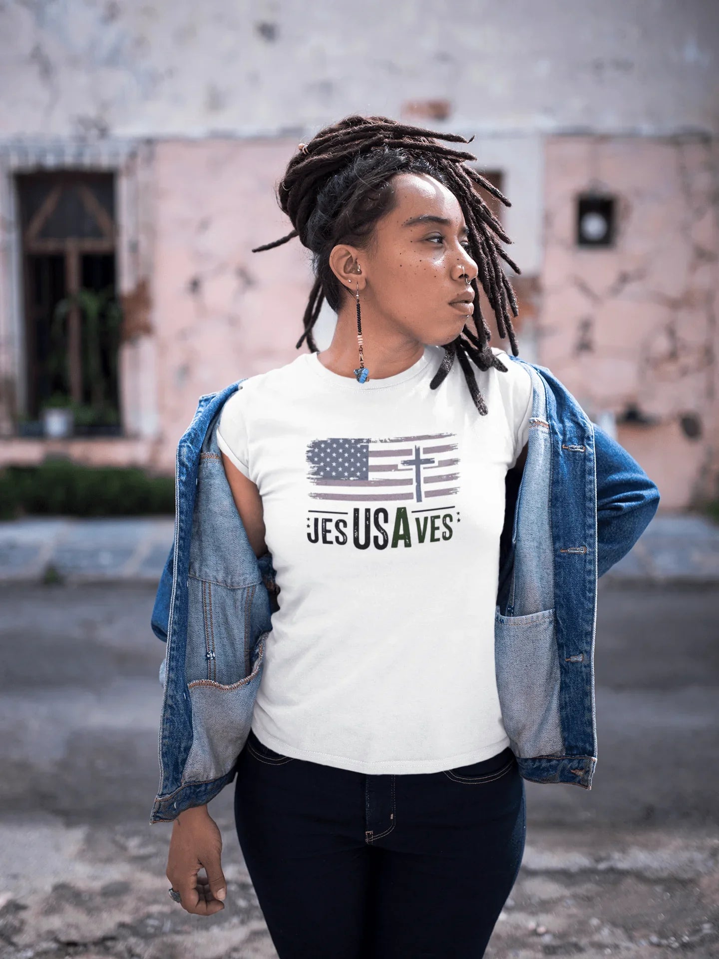 Jesus Saves USA Women's T-shirt - LiberTees for All