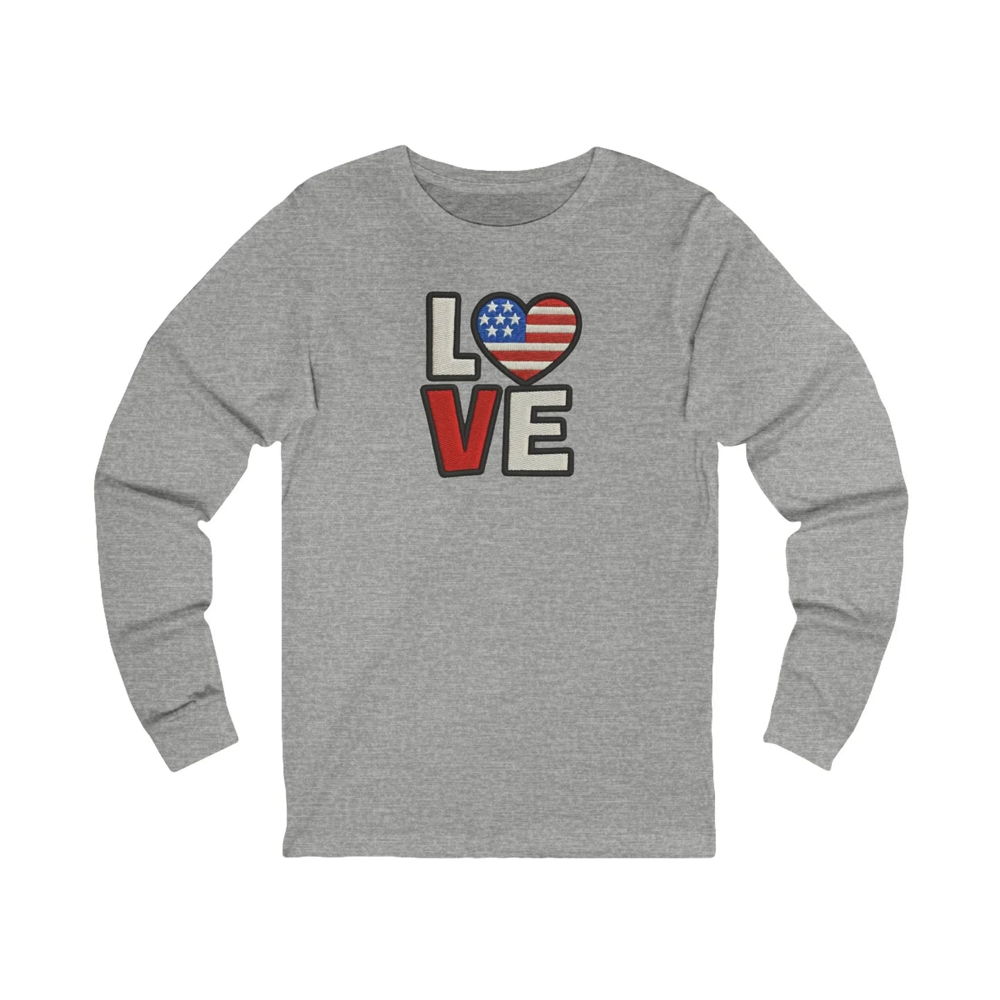 LOVE With Patriotic Heart Long Sleeve Tee - LiberTees for All